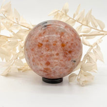 Load image into Gallery viewer, Sunstone Crystal Sphere Crystal Ball Orange Stone Crystal
