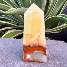 Load image into Gallery viewer, Lemon Calcite Crystal Tower Point Generator Obelisk
