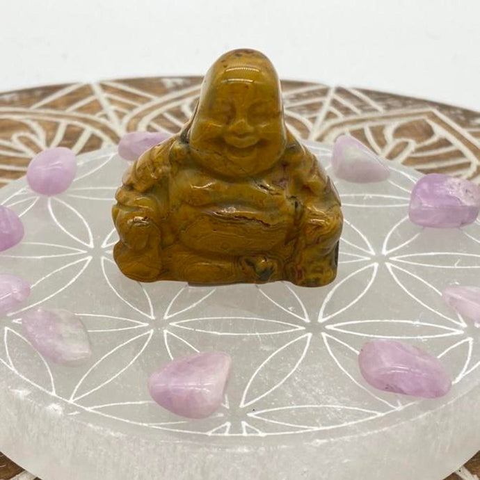 Crazy Lace Agate Buddha Crystal Carving