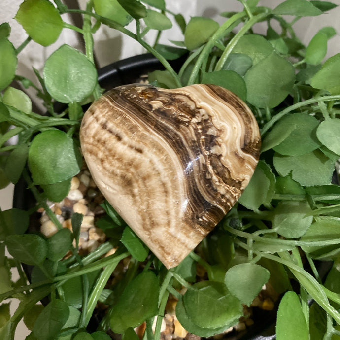 Brown Calcite Heart Crystal Gift for Her