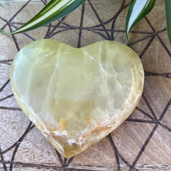 Lemon Calcite Heart Crystal Gift for Her