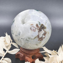 Load image into Gallery viewer, Moss Agate Crystal Sphere Crystal Ball
