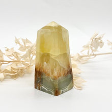 Load image into Gallery viewer, Lemon Calcite Crystal Tower Point Generator Obelisk
