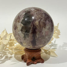 Load image into Gallery viewer, Pegmatite Crystal Sphere ~ Smokey Quartz, Lepidolite, Lithium, Pink Tourmaline Crystal Ball
