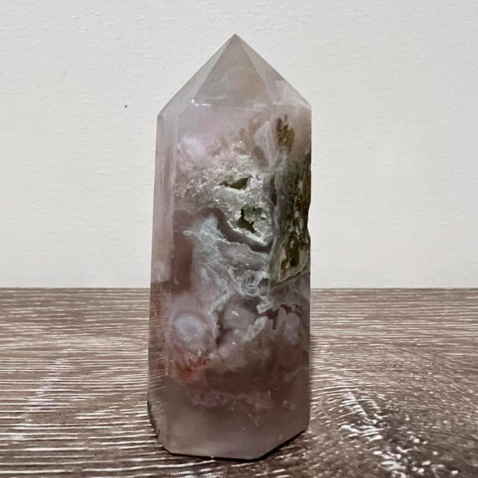 Small Flower Agate Crystal Tower Point Generator