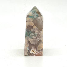 Load image into Gallery viewer, Green  Flower Agate Crystal Tower Point Generator
