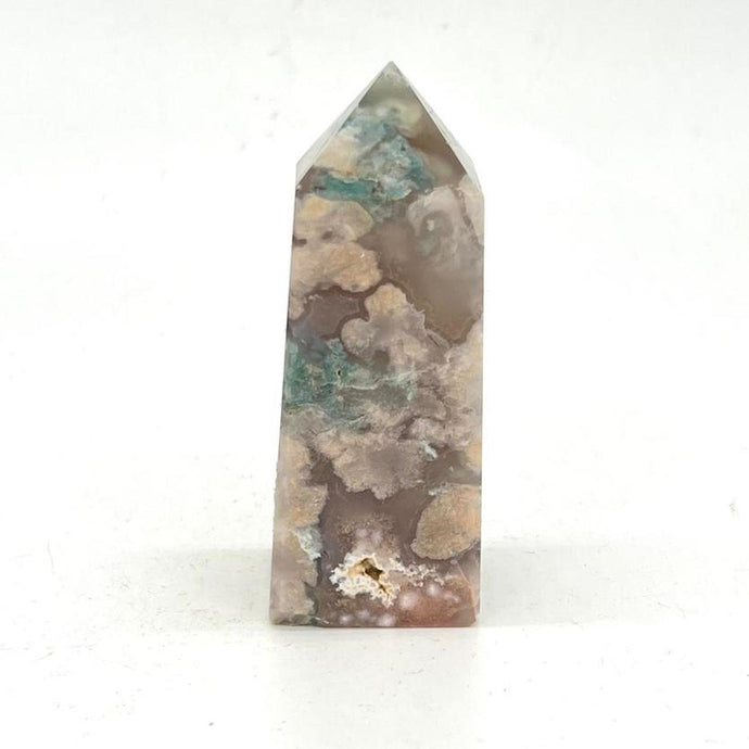 Green  Flower Agate Crystal Tower Point Generator