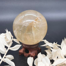 Load image into Gallery viewer, Golden Healer Crystal Sphere Crystal Ball
