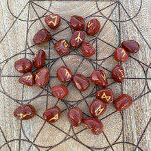 Load image into Gallery viewer, Red Jasper Tumble Stone  Runes Crystal Rune Set
