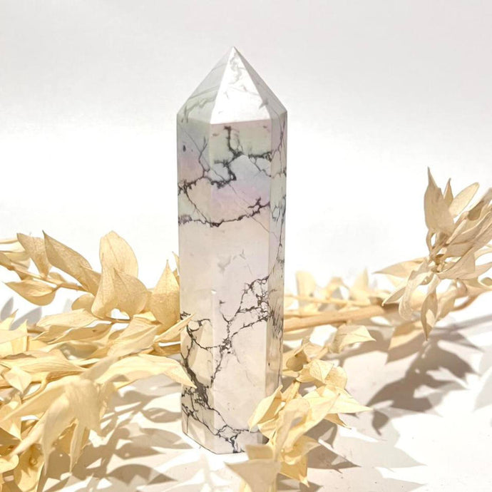 Aura Howlite Crystal Tower Point Generator