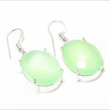 Load image into Gallery viewer, Modern Design Prenhite Gemstone 925 Sterling Silver Jewellery  Drop Earrings Gift for Her
