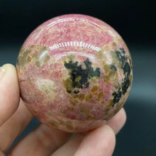 Load image into Gallery viewer, Rhodonite Crystal Sphere Metaphysical, Crystals, Healing, Stone Sphere
