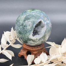 Load image into Gallery viewer, Moss Agate Crystal Sphere Crystal Ball
