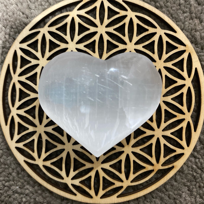 Selenite Heart Crystal Gift for Her