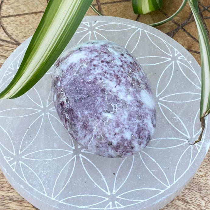 Lepidolite Crystal Palm Stone Palmstone