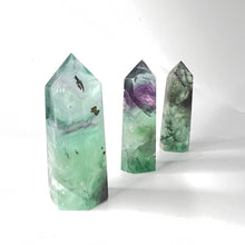 Load image into Gallery viewer, Rainbow Fluorite Crystal Tower Point Generator
