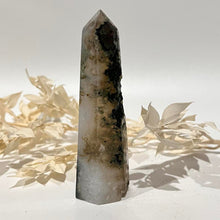 Load image into Gallery viewer, Moss Agate Crystal Tower Point Generator
