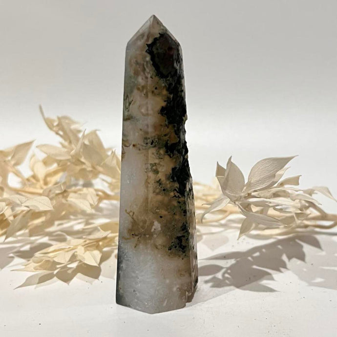 Moss Agate Crystal Tower Point Generator