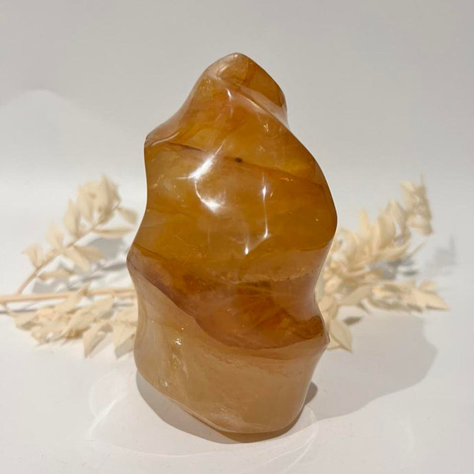 Golden Healer Flame Crystal Carving