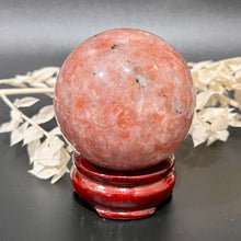 Load image into Gallery viewer, Sunstone Crystal Sphere Crystal Ball Orange Stone Crystal
