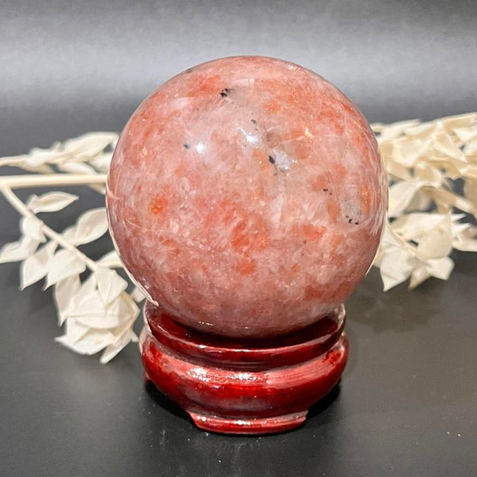 Sunstone Crystal Sphere Crystal Ball Orange Stone Crystal