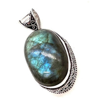 Load image into Gallery viewer, Vintage Labradorite Gemstone 925 Sterling Silver Jewellery Pendant Gift for Her
