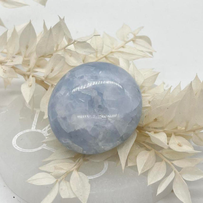 Blue Calcite Crystal Palm Stone Palmstone