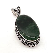 Load image into Gallery viewer, Vintage Look Green  Aventurine  Gemstone 925 Sterling Silver Jewellery Pendant Gift for Her
