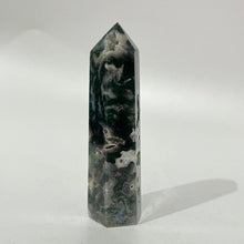 Load image into Gallery viewer, Moss Agate Crystal Tower Point Generator
