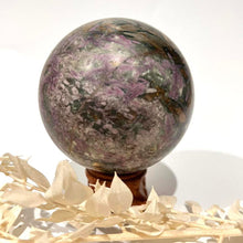 Load image into Gallery viewer, Ruby and Kyanite Crystal Sphere Crystal Ball
