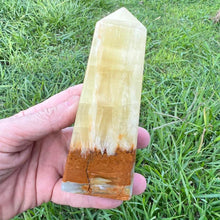 Load image into Gallery viewer, Lemon Calcite Crystal Tower Point Generator Obelisk
