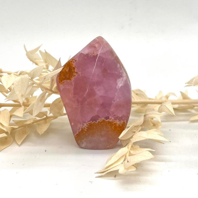 Pink Aragonite Crystal freeform Free Standing Pink