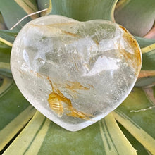 Load image into Gallery viewer, Quartz Heart Crystal With Hematite Inclusions Gift for Her
