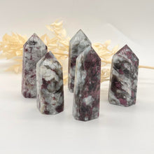 Load image into Gallery viewer, Plum Blossom Pink Tourmaline Crystal Tower Point Generator
