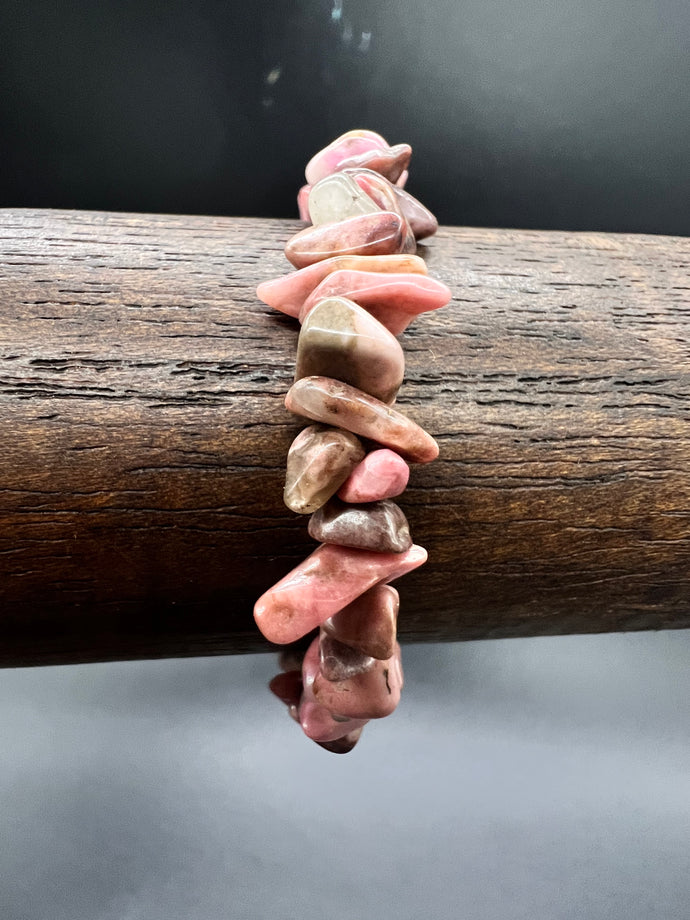 Rhodocrosite Crystal Chip Bracelet