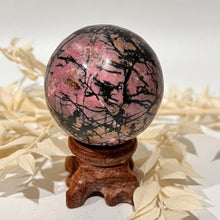 Load image into Gallery viewer, Rhodonite Crystal Sphere Metaphysical, Crystals, Healing, Stone Sphere
