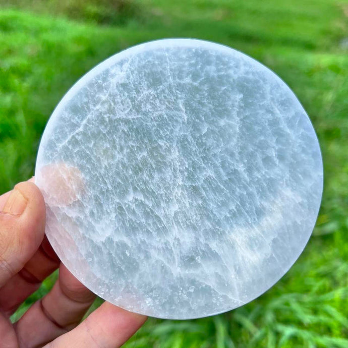 Selenite Circle Shaped Charging Plate Crystal Gift for Her