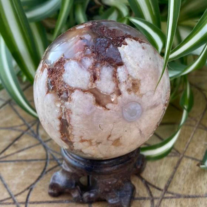 Flower Agate Crystal Sphere Crystal Ball Specimen Gift