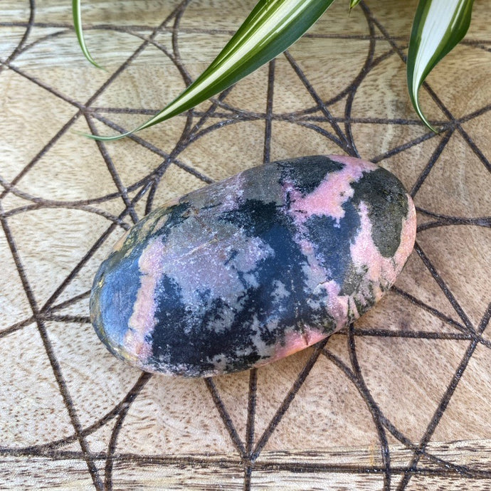 Rhodonite Crystal Palm Stone Pink Crystal Palmstone Palm Stone