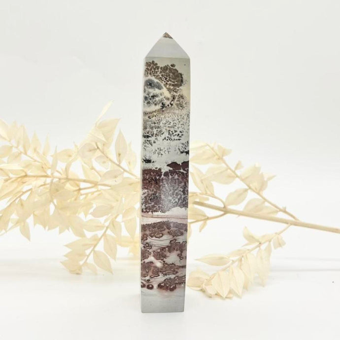 Dendritic Picture Jasper Tower Point Generator stone Crystal