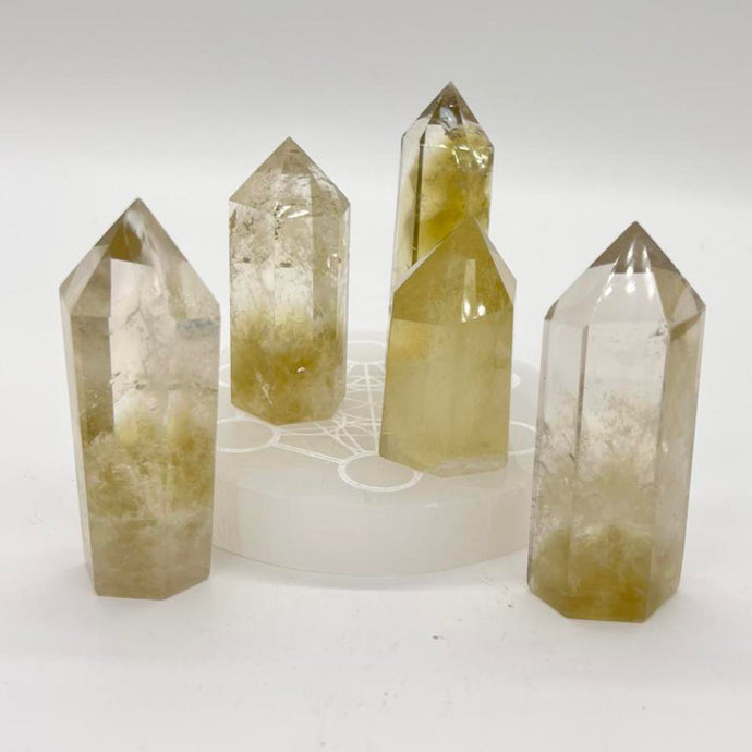 Citrine Tower Point Generator Natural Crystal Yellow Crystal