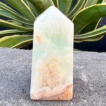 Load image into Gallery viewer, Caribbean Calcite Tower Point Generator Obelisk Gift For Her
