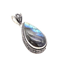 Load image into Gallery viewer, Vintage Labradorite Gemstone 925 Sterling Silver Jewellery Pendant Gift for Her
