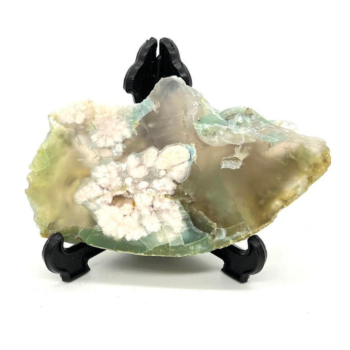 Green  Flower Agate Crystal Raw Slab