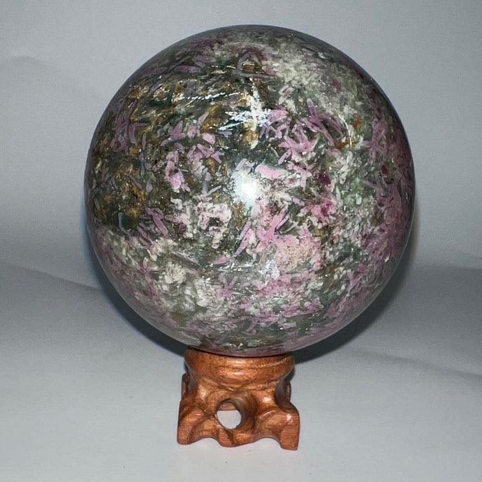 Ruby and Kyanite Crystal Sphere Crystal Ball