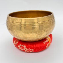 Load image into Gallery viewer, Hand Made Fabric Donut 10cm Singing Bowl Sound Healing Nepalese
