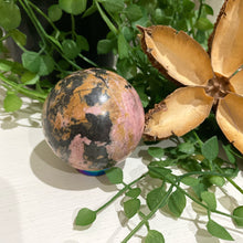 Load image into Gallery viewer, Rhodonite Crystal Sphere Metaphysical, Crystals, Healing, Stone Sphere
