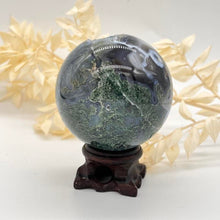 Load image into Gallery viewer, Moss Agate Crystal Sphere Crystal Ball
