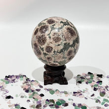 Load image into Gallery viewer, Flower Agate Crystal Sphere Crystal Ball Specimen Gift
