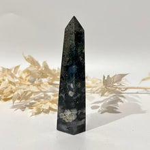 Load image into Gallery viewer, Moss Agate Crystal Tower Point Generator
